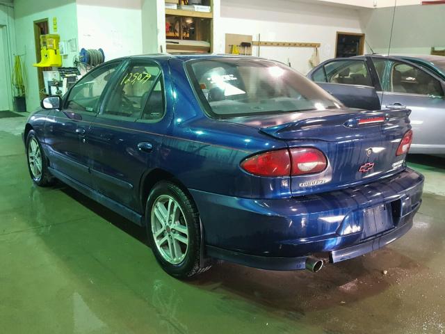 1G1JC524527335167 - 2002 CHEVROLET CAVALIER B BLUE photo 3