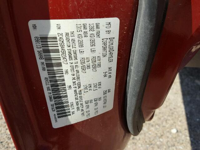 2C4GM68445R234717 - 2005 CHRYSLER PACIFICA T RED photo 10