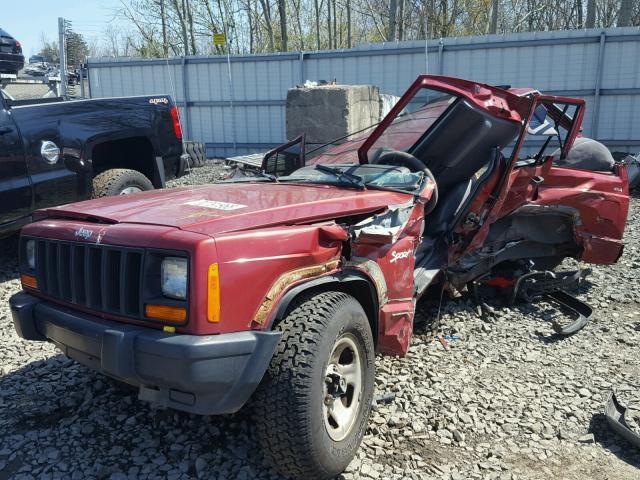 1J4FJ68S9WL187935 - 1998 JEEP CHEROKEE S RED photo 2