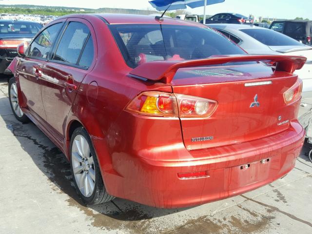 JA3AU86U38U012163 - 2008 MITSUBISHI LANCER GTS RED photo 3