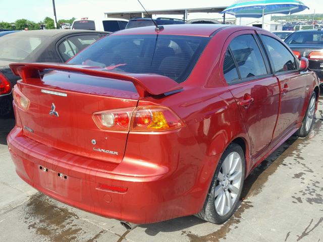 JA3AU86U38U012163 - 2008 MITSUBISHI LANCER GTS RED photo 4