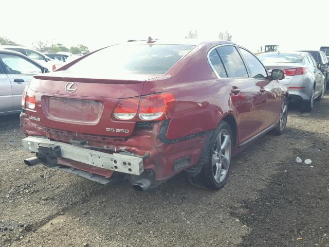 JTHBE96S680031416 - 2008 LEXUS GS 350 RED photo 4