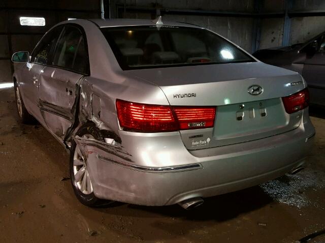 5NPEU46F99H431059 - 2009 HYUNDAI SONATA SE SILVER photo 3