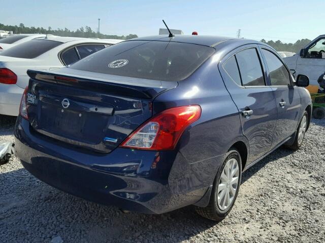 3N1CN7AP1EL864989 - 2014 NISSAN VERSA BLUE photo 4