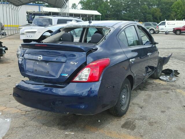 3N1CN7AP5DL859549 - 2013 NISSAN VERSA BLUE photo 4