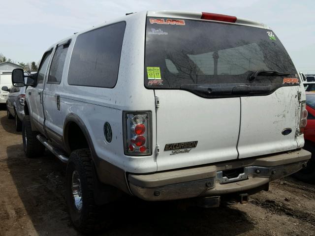 1FMSU43F22EB97422 - 2002 FORD EXCURSION WHITE photo 3