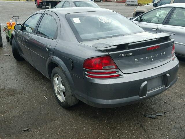 1B3EL46X34N249749 - 2004 DODGE STRATUS SX GRAY photo 3