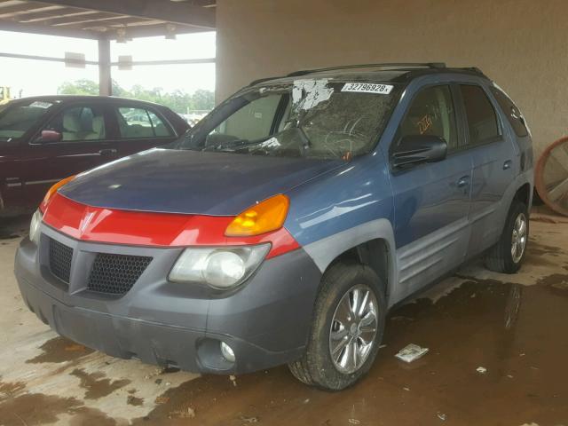 3G7DA03E21S514057 - 2001 PONTIAC AZTEK BLUE photo 2