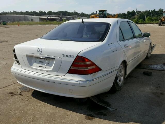 WDBNG70J8YA110155 - 2000 MERCEDES-BENZ S 430 WHITE photo 4