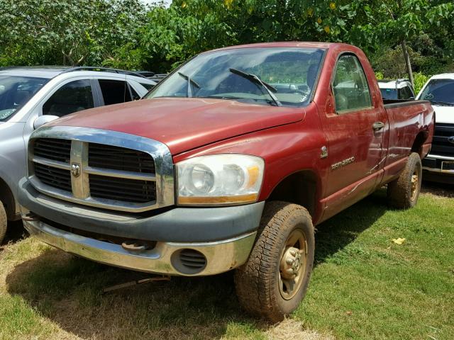 3D7KS26C46G222566 - 2006 DODGE RAM 2500 S RED photo 2
