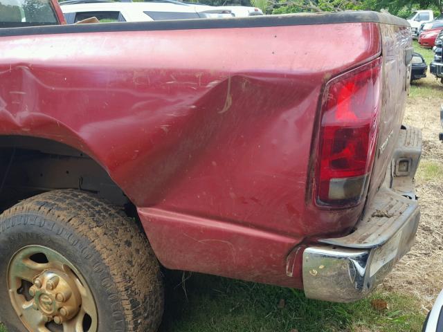 3D7KS26C46G222566 - 2006 DODGE RAM 2500 S RED photo 9