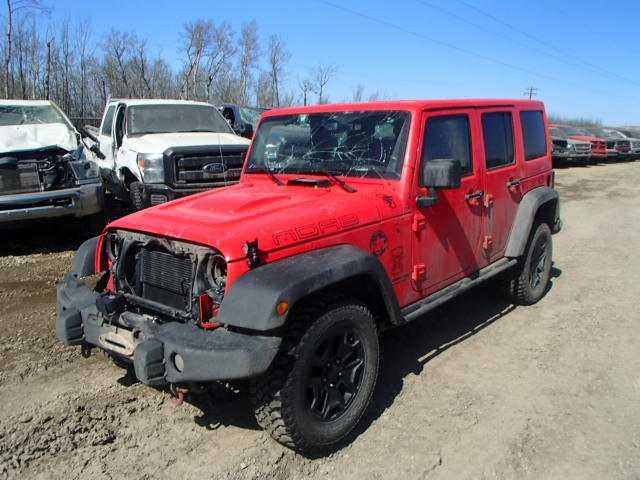 1C4BJWEG8DL563395 - 2013 JEEP WRANGLER U RED photo 2