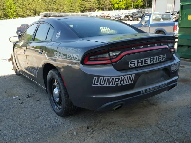 2C3CDXKT2FH908203 - 2015 DODGE CHARGER PO GRAY photo 3