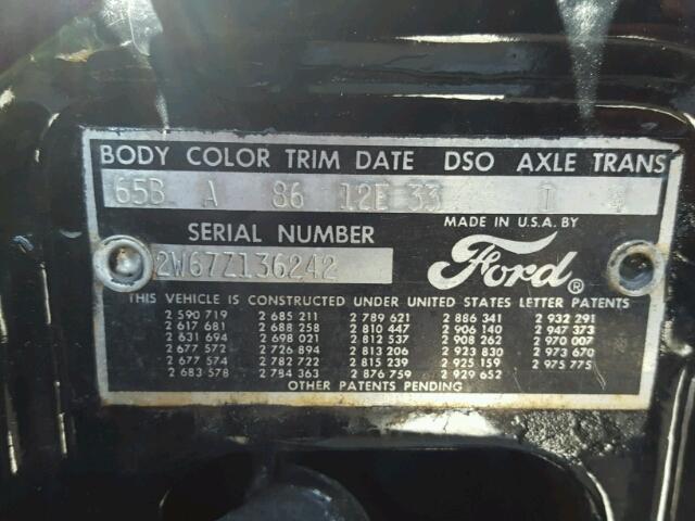 2W67Z136242 - 1962 FORD GALAXY Սև լուսանկար 10