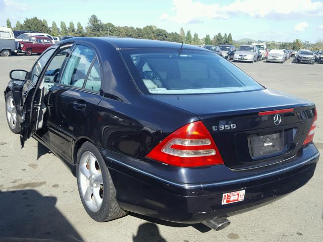 WDBRF56H86F733188 - 2006 MERCEDES-BENZ C 350 BLUE photo 3