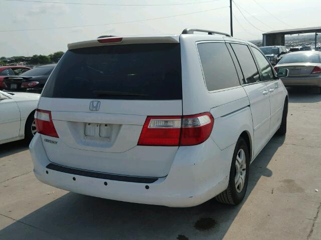 5FNRL38477B137990 - 2007 HONDA ODYSSEY EX WHITE photo 4