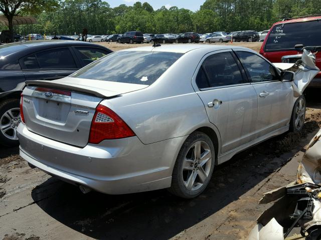 3FAHP0KC7AR387207 - 2010 FORD FUSION SPO SILVER photo 4