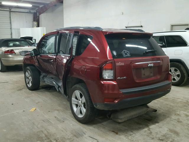 1C4NJDBB6ED534242 - 2014 JEEP COMPASS SP MAROON photo 3