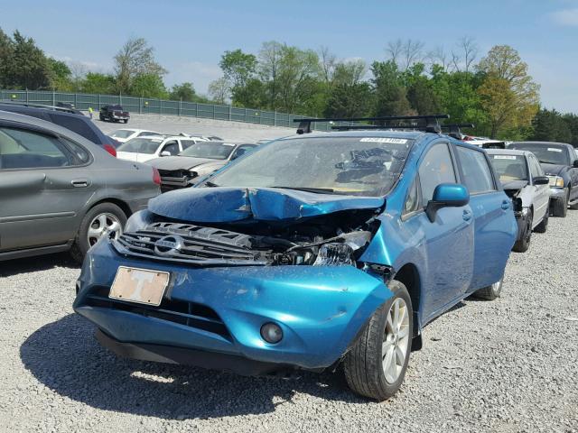 3N1CE2CP5EL412706 - 2014 NISSAN VERSA NOTE TEAL photo 2