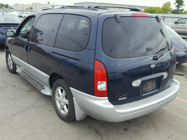 4N2ZN17T52D814278 - 2002 NISSAN QUEST GLE BLUE photo 3