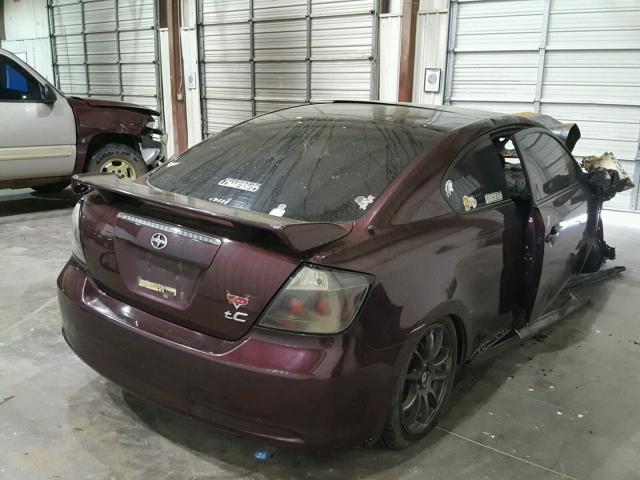 JTKDE177250044531 - 2005 TOYOTA SCION TC MAROON photo 4