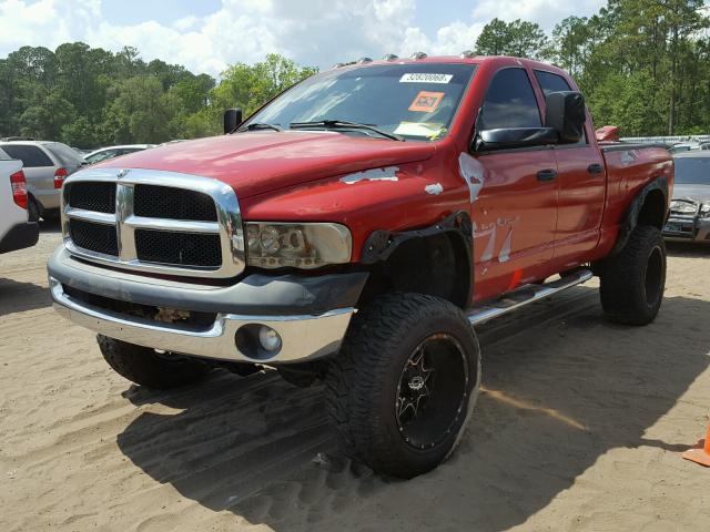 3D7KS28D85G902393 - 2005 DODGE RAM 2500 S RED photo 2