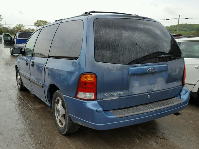 2FMZA51432BB23114 - 2002 FORD WINDSTAR L BLUE photo 3