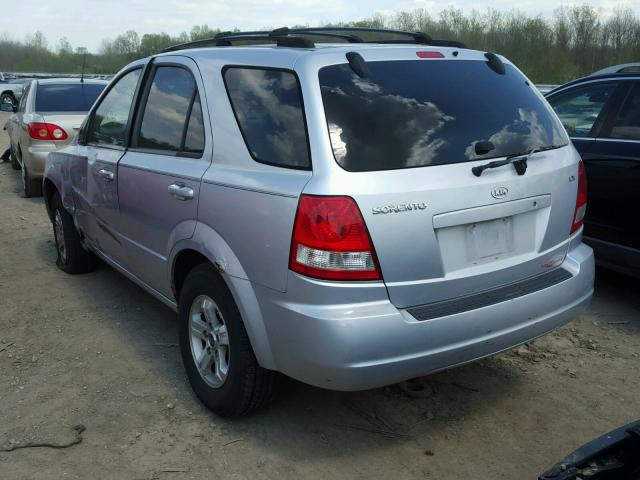 KNDJD733X45299884 - 2004 KIA SORENTO EX SILVER photo 3