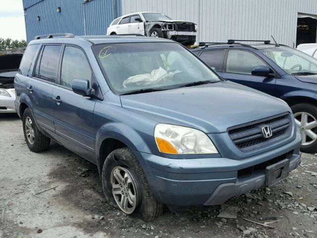 5FNYF18445B016175 - 2005 HONDA PILOT EX BLUE photo 1