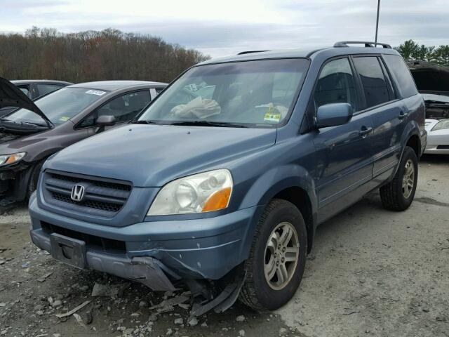 5FNYF18445B016175 - 2005 HONDA PILOT EX BLUE photo 2