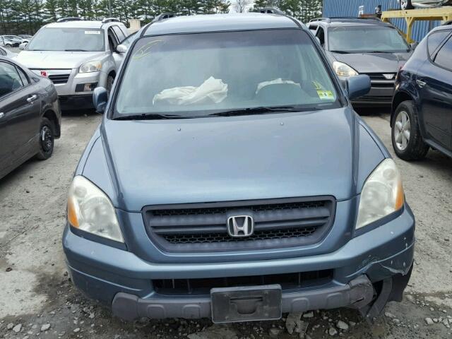 5FNYF18445B016175 - 2005 HONDA PILOT EX BLUE photo 9