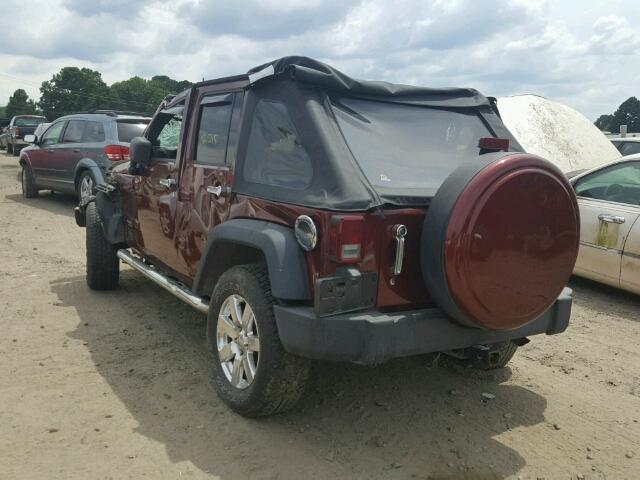 1J4GB39137L152556 - 2007 JEEP WRANGLER MAROON photo 3