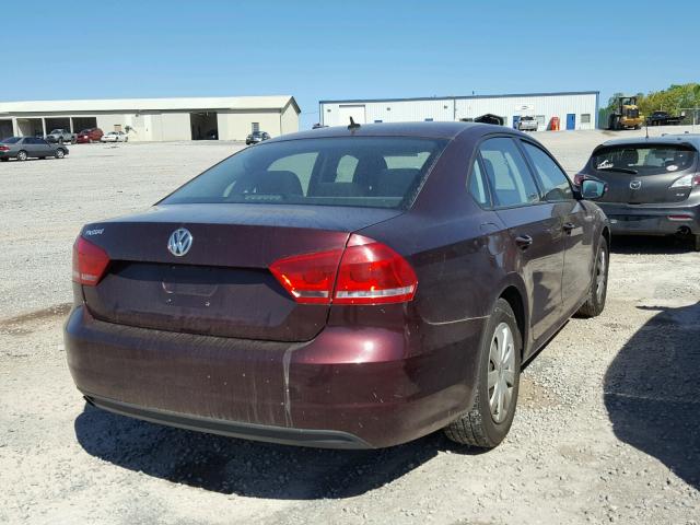 1VWAP7A36DC048217 - 2013 VOLKSWAGEN PASSAT S BURGUNDY photo 4