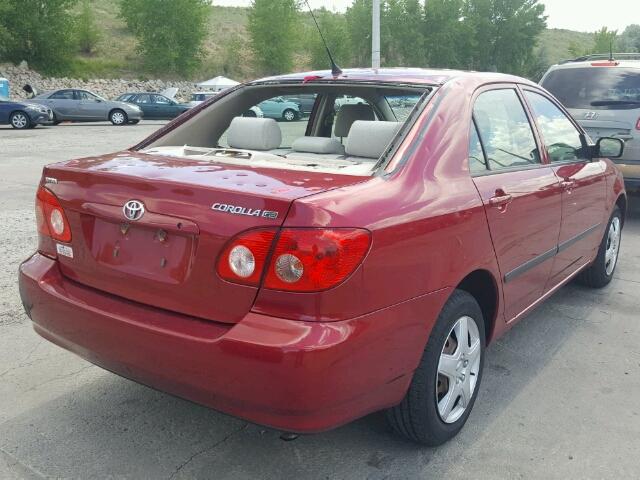 JTDBR32E470131791 - 2007 TOYOTA COROLLA CE RED photo 4