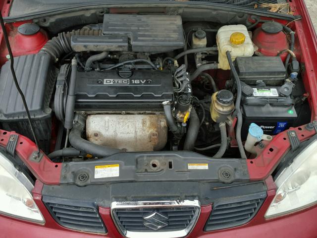 KL5JD56Z35K085879 - 2005 SUZUKI FORENZA S RED photo 7