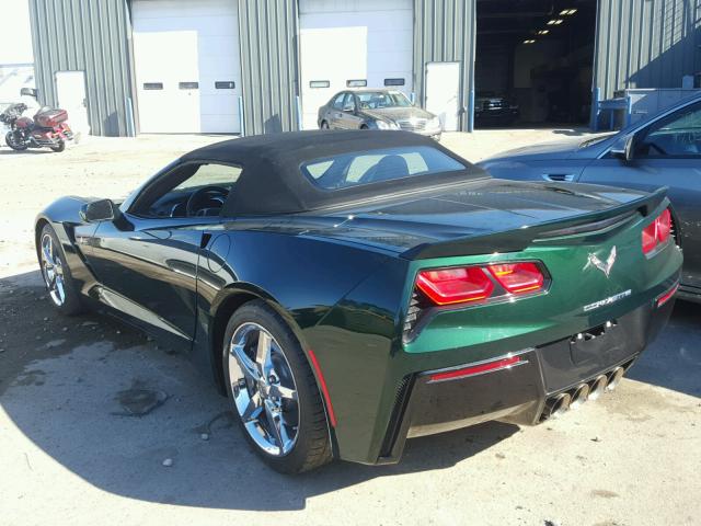 1G1YD3D76E5110389 - 2014 CHEVROLET CORVETTE S GREEN photo 3