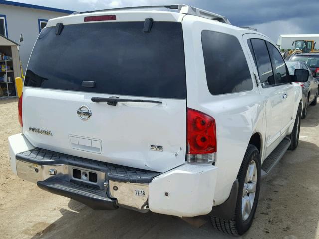 5N1AA08A87N711419 - 2007 NISSAN ARMADA SE WHITE photo 4