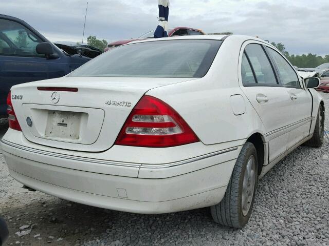 WDBRF81JX4F473482 - 2004 MERCEDES-BENZ C 240 4MAT WHITE photo 4