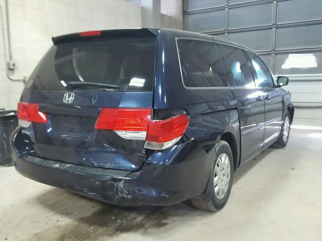 5FNRL38238B103268 - 2008 HONDA ODYSSEY LX BLUE photo 4