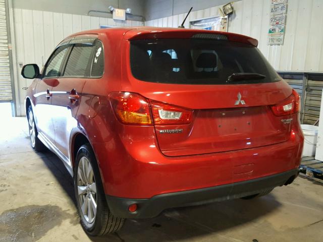 4A4AR3AU0EE018367 - 2014 MITSUBISHI OUTLANDER RED photo 3