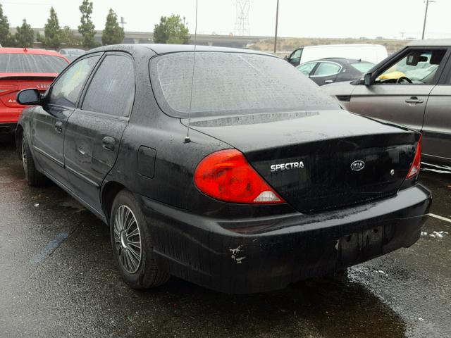 KNAFB121325201412 - 2002 KIA SPECTRA BA BLACK photo 3