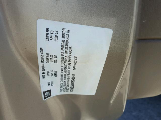 1G1NE52JX16246040 - 2001 CHEVROLET MALIBU LS 棕色 照片 10