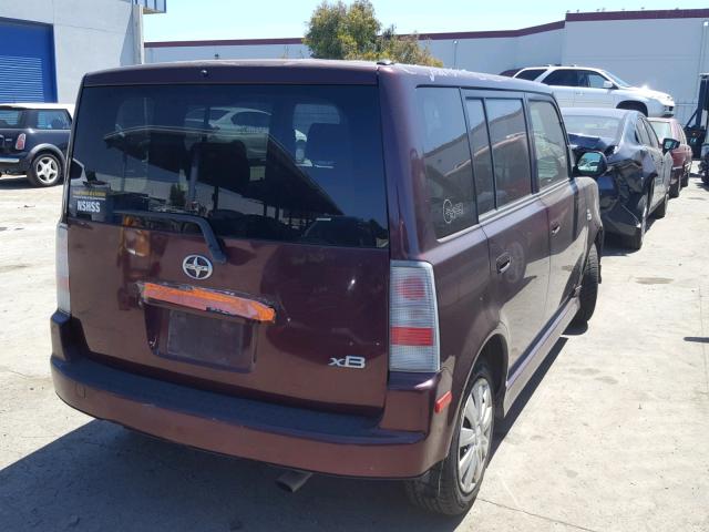 JTLKT324440134389 - 2004 TOYOTA SCION XB ბურგუნდია ფოტო 4