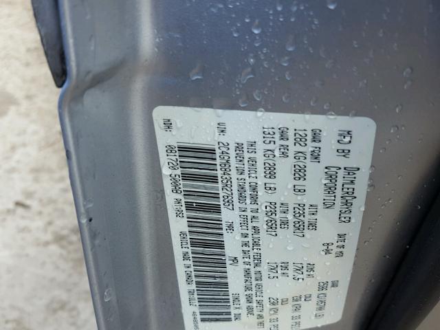 2C4GM68435R276957 - 2005 CHRYSLER PACIFICA T SILVER photo 10