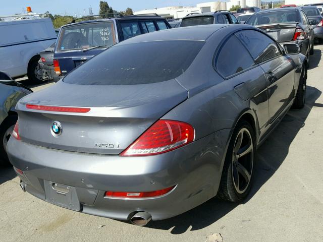 WBAEA53538CV91813 - 2008 BMW 650 I GRAY photo 4