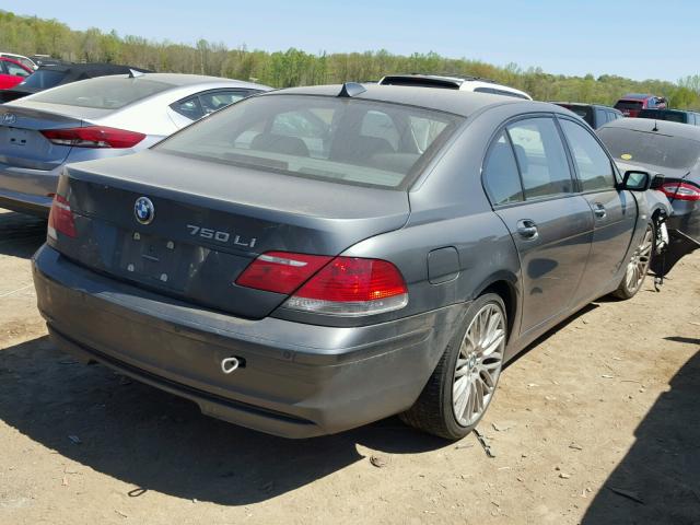 WBAHN83527DT75494 - 2007 BMW 750 GRAY photo 4