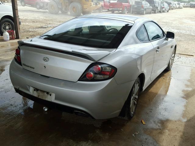 KMHHM66D07U258389 - 2007 HYUNDAI TIBURON GS SILVER photo 4