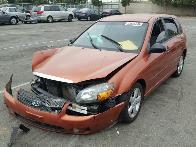 KNAFE242295023084 - 2009 KIA SPECTRA SX ORANGE photo 2