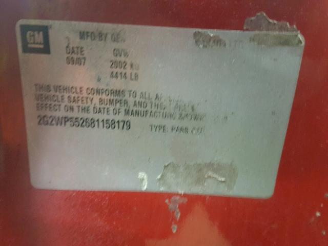 2G2WP552681158179 - 2008 PONTIAC GRAND PRIX Qırmızı foto 10