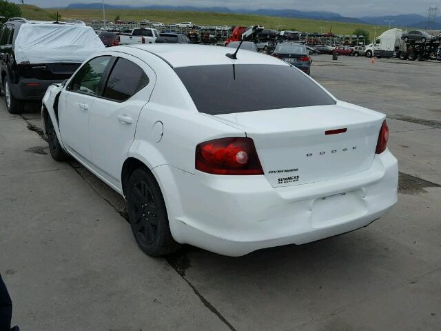 1C3CDZAB3CN220525 - 2012 DODGE AVENGER SE WHITE photo 3